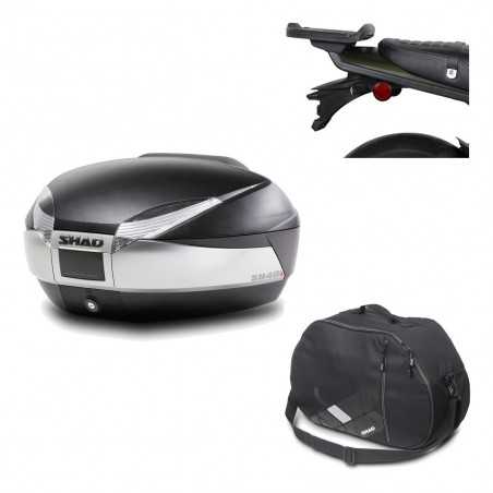 SHAD Baul trasero + herraje montaje bolsa interna SH48 TITANIUM PREMIUM KIT-186321
