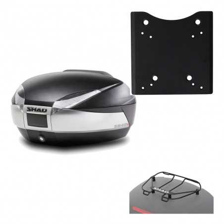 SHAD Baul trasero + herraje montaje parrilla portabultos superior SH48 TITANIUM PREMIUM KIT-186571