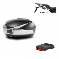 SHAD Baul trasero + herraje montaje luz de freno SH48 TITANIUM PREMIUM KIT-186272