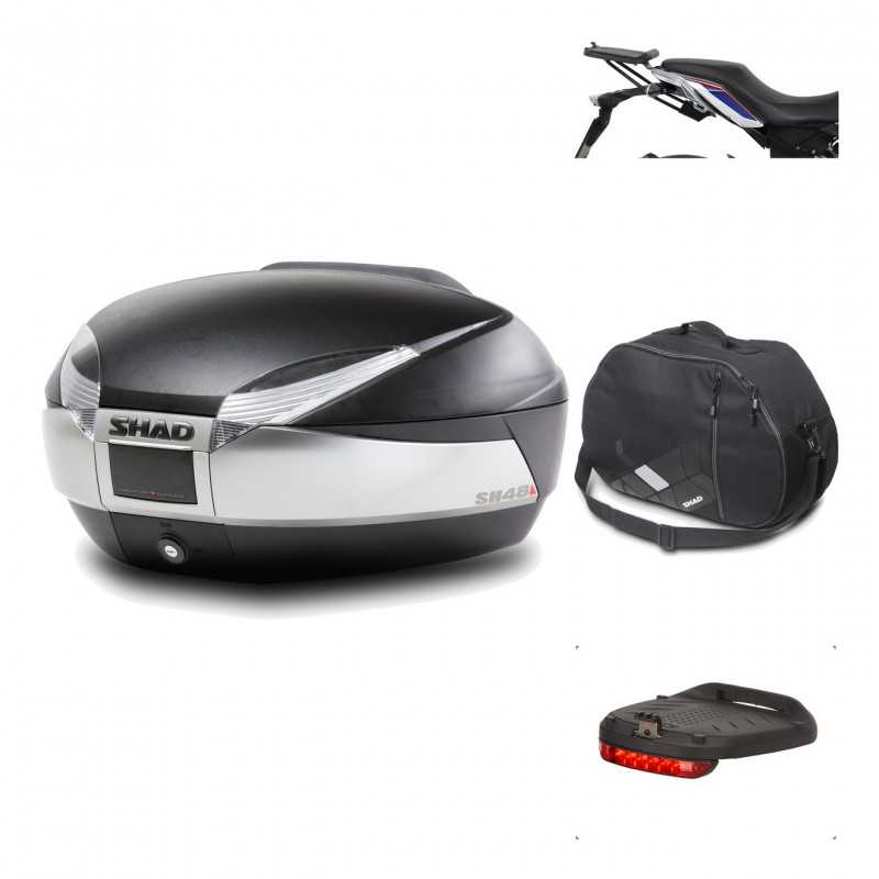 SHAD Baul trasero + herraje montaje accesorios SH48 TITANIUM PREMIUM KIT-186274