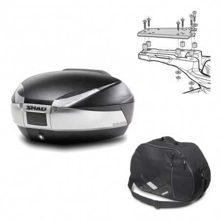 SHAD Baul trasero + herraje montaje bolsa interna SH48 TITANIUM PREMIUM KIT-186177