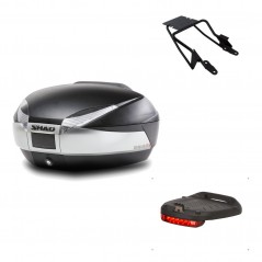 SHAD Baul trasero + herraje montaje luz de freno SH48 TITANIUM PREMIUM KIT-186528