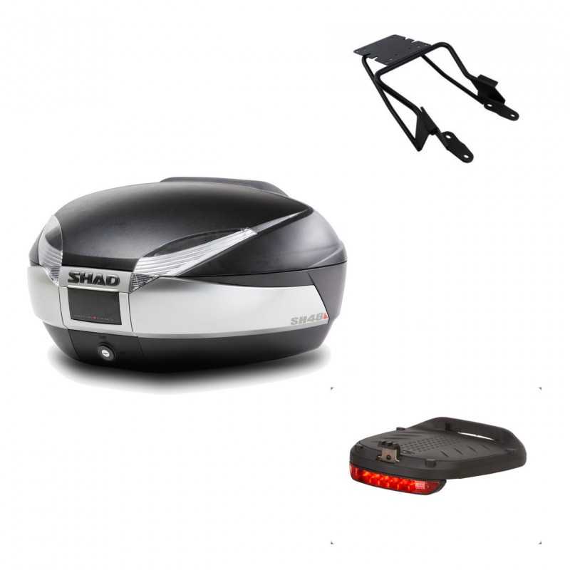 SHAD Baul trasero + herraje montaje luz de freno SH48 TITANIUM PREMIUM KIT-186528