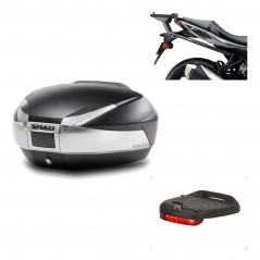 SHAD Baul trasero + herraje montaje luz de freno SH48 TITANIUM PREMIUM KIT-186328
