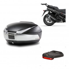 SHAD Baul trasero + herraje montaje luz de freno SH48 TITANIUM PREMIUM KIT-186480