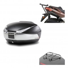 SHAD Baul trasero + herraje montaje parrilla portabultos superior SH48 TITANIUM PREMIUM KIT-186579