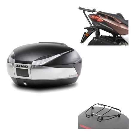 SHAD Baul trasero + herraje montaje parrilla portabultos superior SH48 TITANIUM PREMIUM KIT-186579