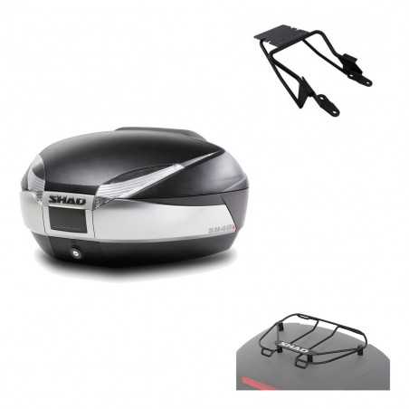 SHAD Baul trasero + herraje montaje parrilla portabultos superior SH48 TITANIUM PREMIUM KIT-186531