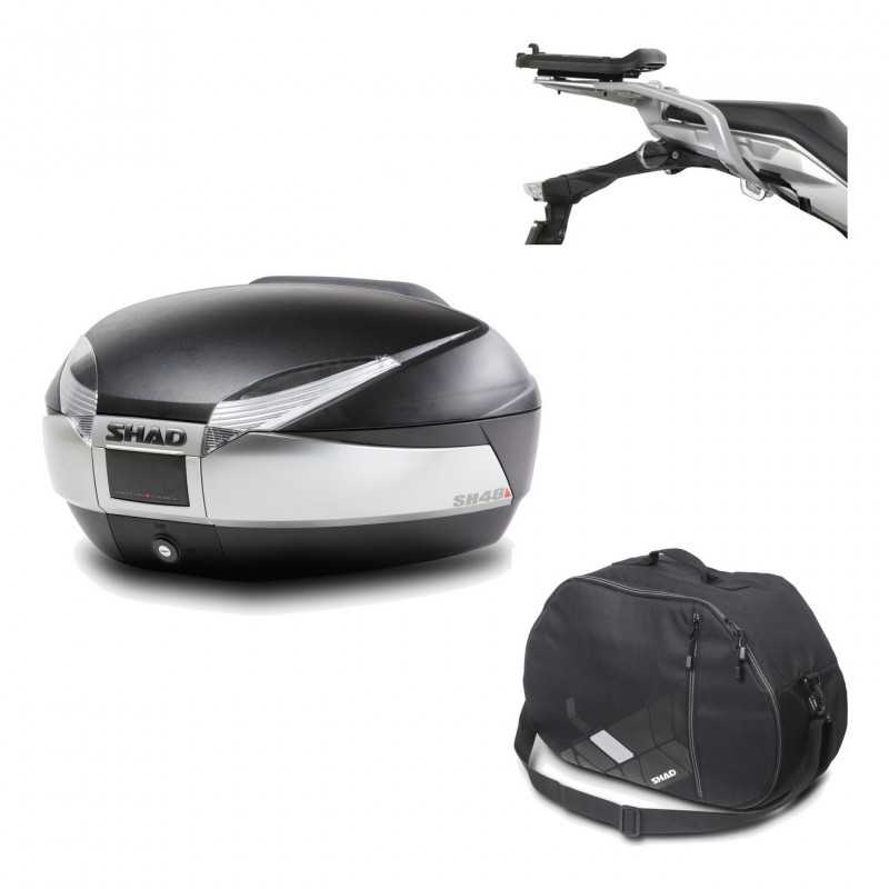 SHAD Baul trasero + herraje montaje bolsa interna SH48 TITANIUM PREMIUM KIT-186281