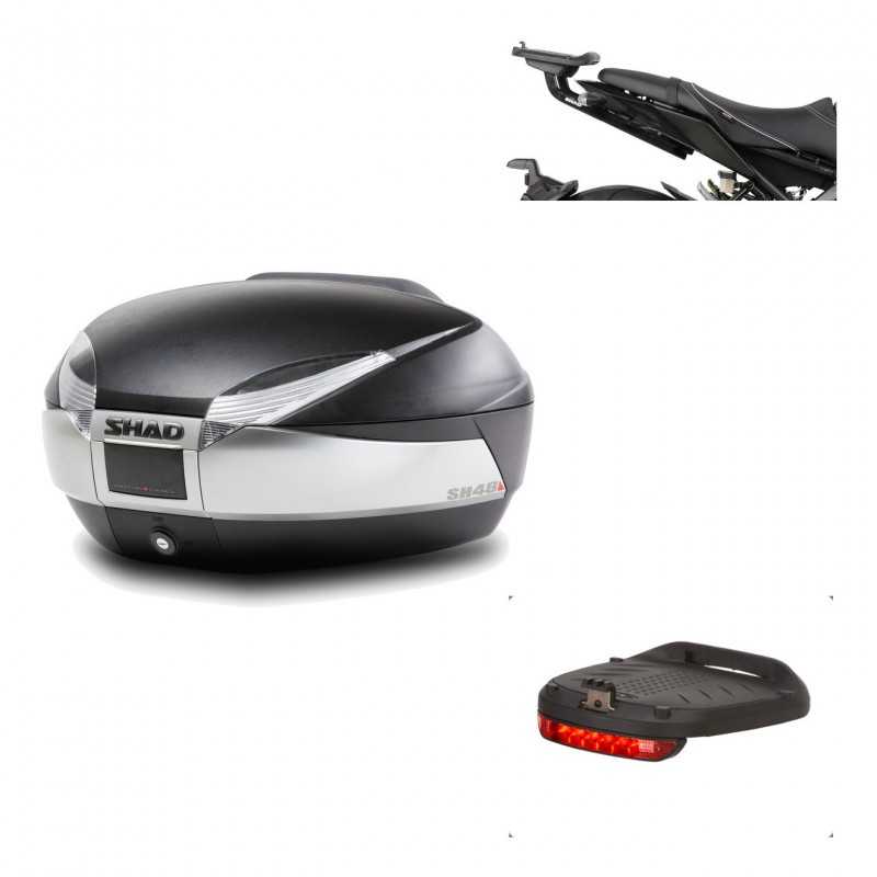 SHAD Baul trasero + herraje montaje luz de freno SH48 TITANIUM PREMIUM KIT-186232