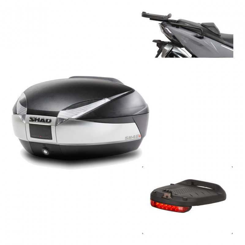SHAD Baul trasero + herraje montaje luz de freno SH48 TITANIUM PREMIUM KIT-186184