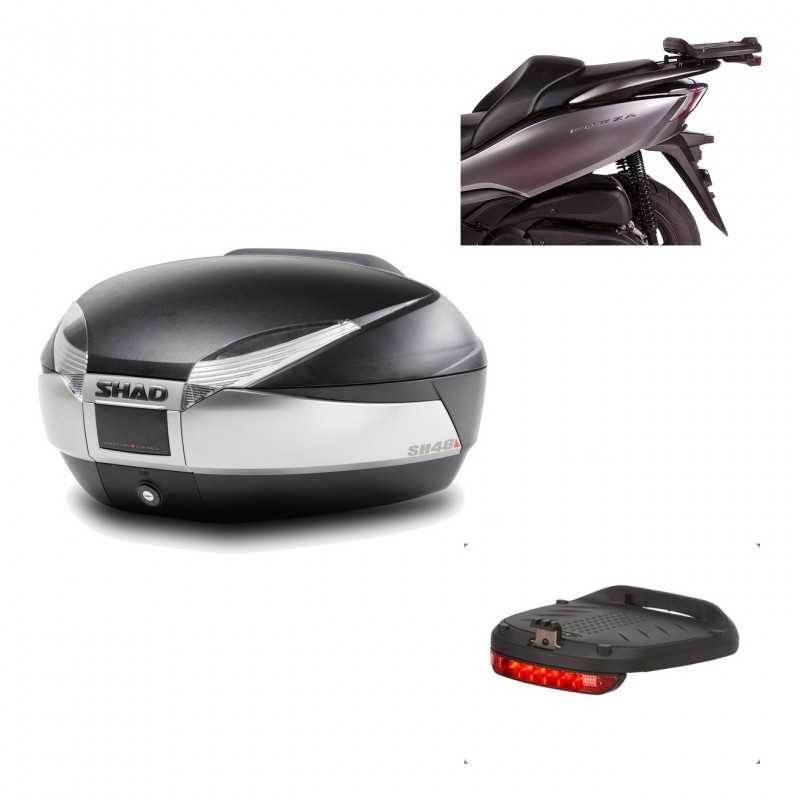 SHAD Baul trasero + herraje montaje luz de freno SH48 TITANIUM PREMIUM KIT-186536