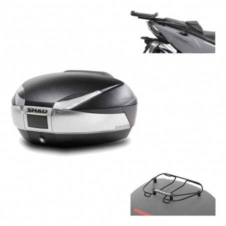 SHAD Baul trasero + herraje montaje parrilla portabultos superior SH48 TITANIUM PREMIUM KIT-186187