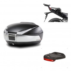 SHAD Baul trasero + herraje montaje luz de freno SH48 TITANIUM PREMIUM KIT-186136