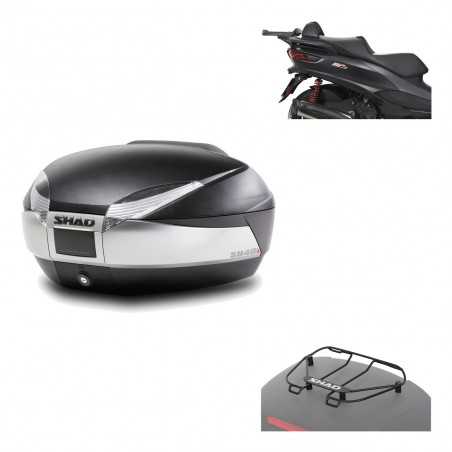 SHAD Baul trasero + herraje montaje parrilla portabultos superior SH48 TITANIUM PREMIUM KIT-186339