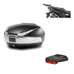 SHAD Baul trasero + herraje montaje luz de freno SH48 TITANIUM PREMIUM KIT-186240