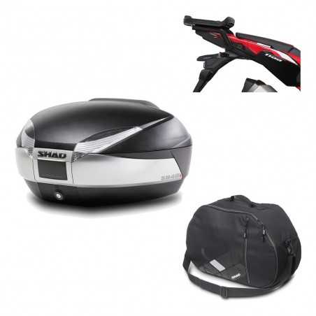 SHAD Baul trasero + herraje montaje bolsa interna SH48 TITANIUM PREMIUM KIT-186489