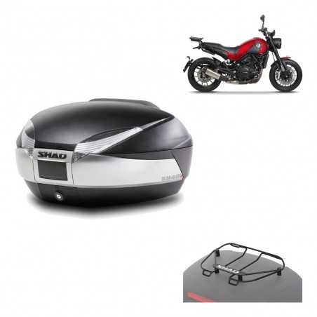 SHAD Baul trasero + herraje montaje parrilla portabultos superior SH48 TITANIUM PREMIUM KIT-186291