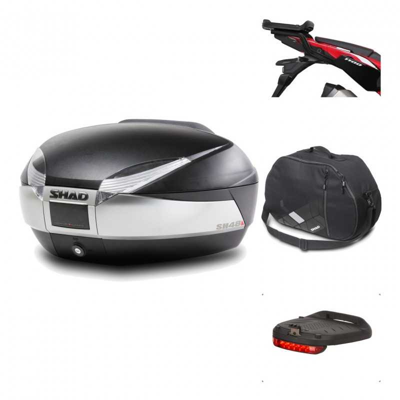 SHAD Baul trasero + herraje montaje accesorios SH48 TITANIUM PREMIUM KIT-186490