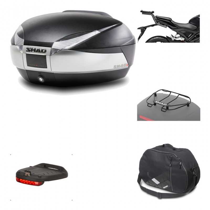 SHAD Baul trasero + herraje montaje accesorios SH48 TITANIUM PREMIUM KIT-186590