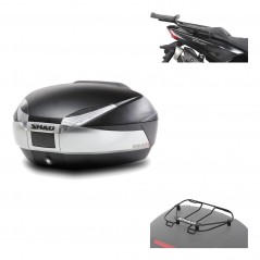 SHAD Baul trasero + herraje montaje parrilla portabultos superior SH48 TITANIUM PREMIUM KIT-186243