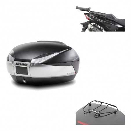 SHAD Baul trasero + herraje montaje parrilla portabultos superior SH48 TITANIUM PREMIUM KIT-186243