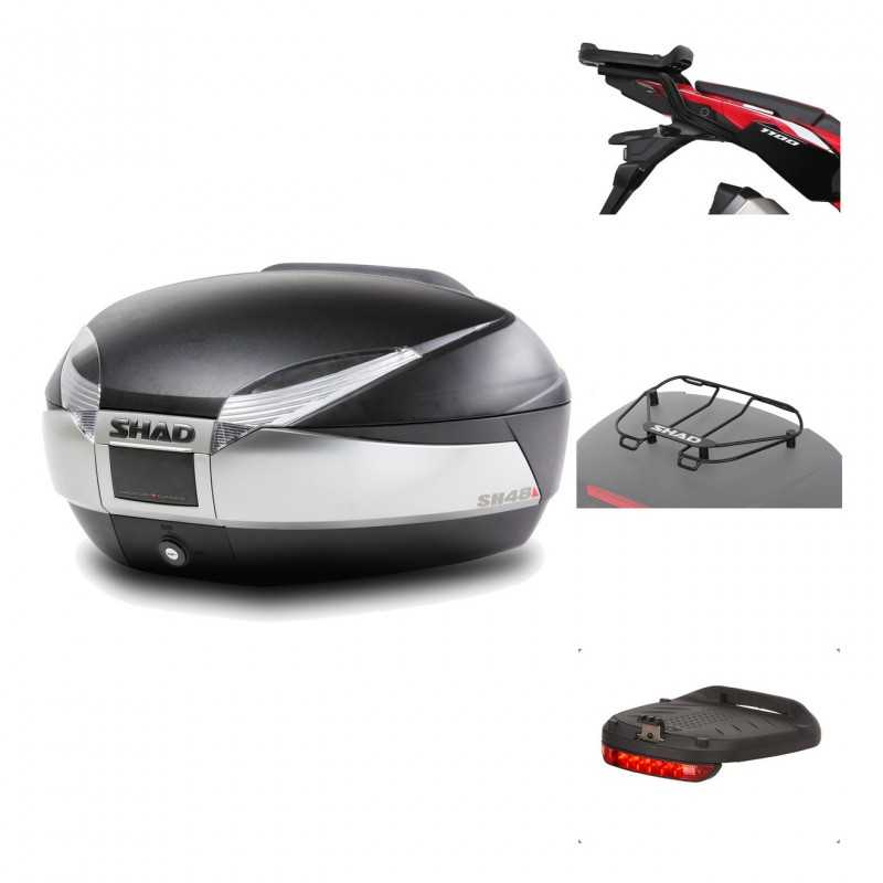 SHAD Baul trasero + herraje montaje accesorios SH48 TITANIUM PREMIUM KIT-186492