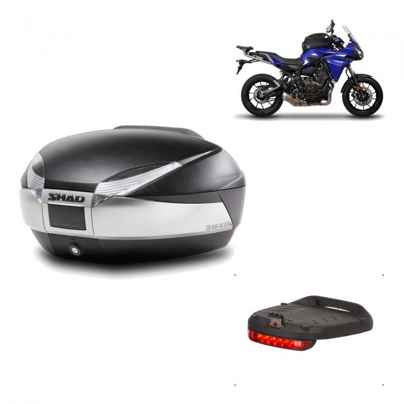 SHAD Baul trasero + herraje montaje luz de freno SH48 TITANIUM PREMIUM KIT-186144