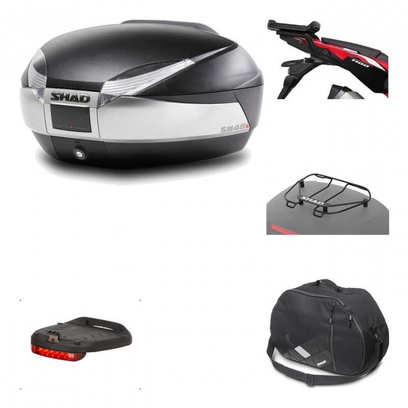 SHAD Baul trasero + herraje montaje accesorios SH48 TITANIUM PREMIUM KIT-186494
