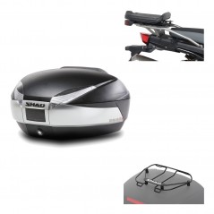SHAD Baul trasero + herraje montaje parrilla portabultos superior SH48 TITANIUM PREMIUM KIT-186347