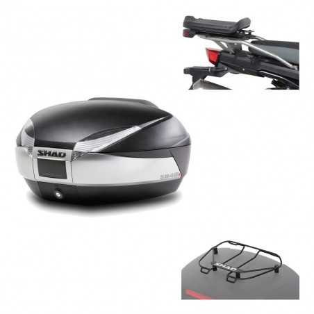 SHAD Baul trasero + herraje montaje parrilla portabultos superior SH48 TITANIUM PREMIUM KIT-186347