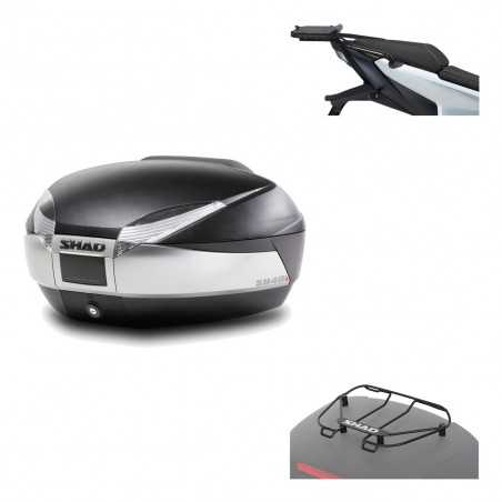 SHAD Baul trasero + herraje montaje parrilla portabultos superior SH48 TITANIUM PREMIUM KIT-186395