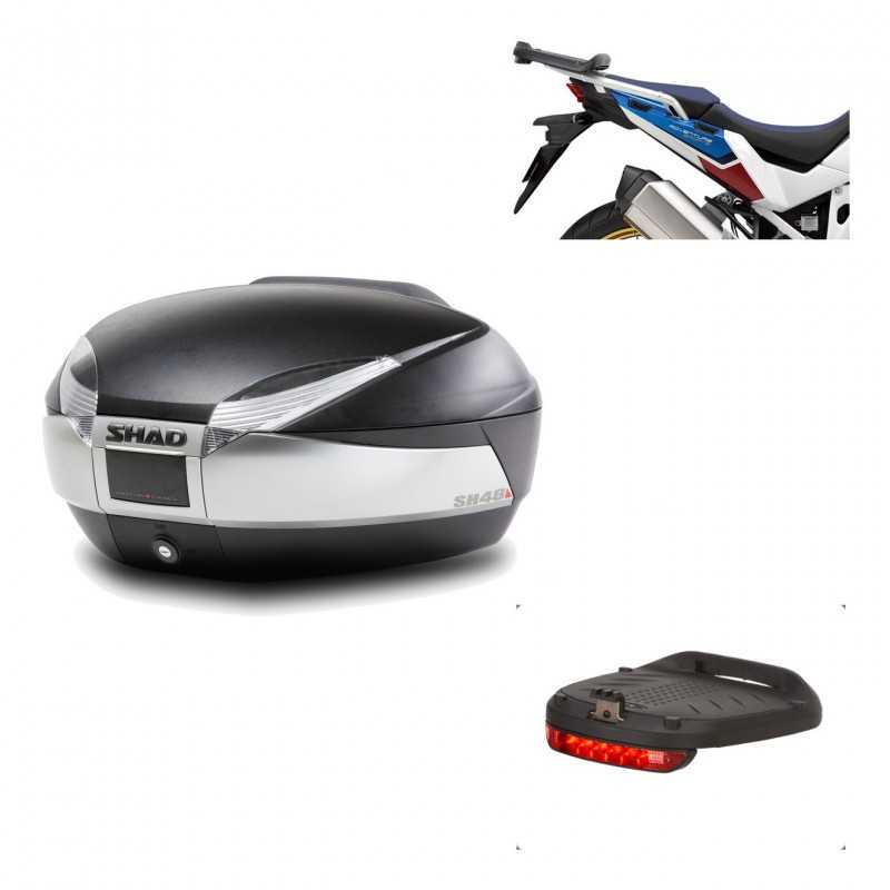 SHAD Baul trasero + herraje montaje luz de freno SH48 TITANIUM PREMIUM KIT-186496