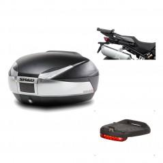 SHAD Baul trasero + herraje montaje luz de freno SH48 TITANIUM PREMIUM KIT-186400