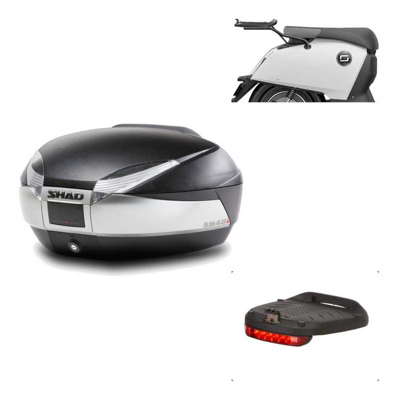 SHAD Baul trasero + herraje montaje luz de freno SH48 TITANIUM PREMIUM KIT-186600