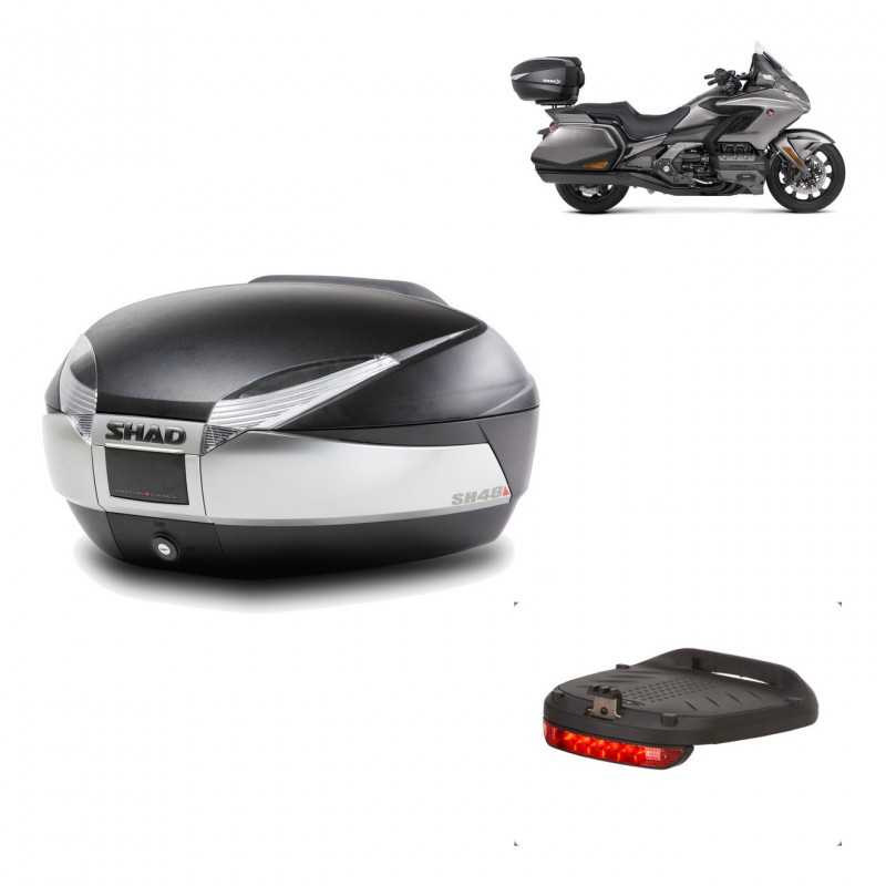 SHAD Baul trasero + herraje montaje luz de freno SH48 TITANIUM PREMIUM KIT-186304