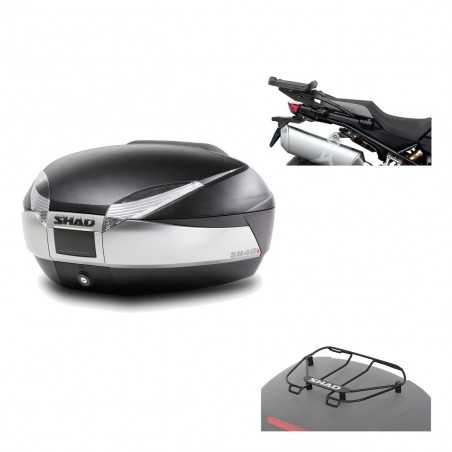 SHAD Baul trasero + herraje montaje parrilla portabultos superior SH48 TITANIUM PREMIUM KIT-186403