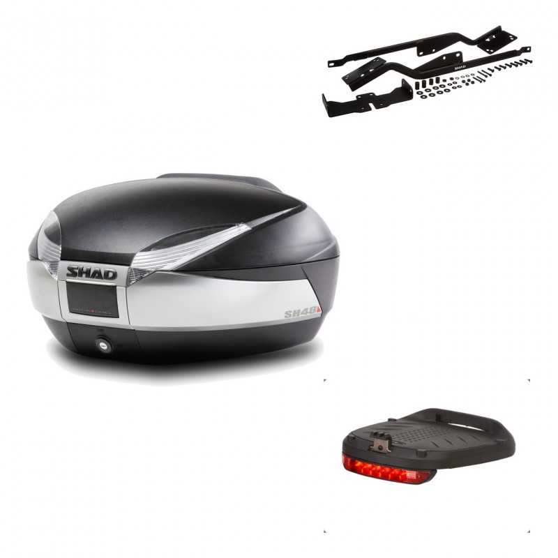 SHAD Baul trasero + herraje montaje luz de freno SH48 TITANIUM PREMIUM KIT-186208