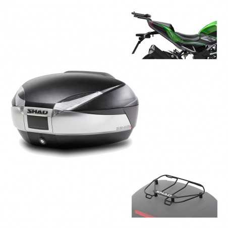 SHAD Baul trasero + herraje montaje parrilla portabultos superior SH48 TITANIUM PREMIUM KIT-186507