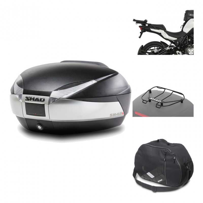 SHAD Baul trasero + herraje montaje accesorios SH48 TITANIUM PREMIUM KIT-186157