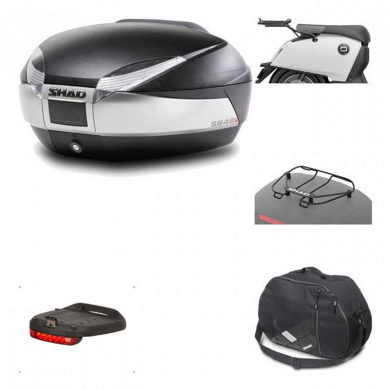 SHAD Baul trasero + herraje montaje accesorios SH48 TITANIUM PREMIUM KIT-186606