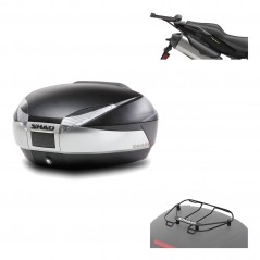 SHAD Baul trasero + herraje montaje parrilla portabultos superior SH48 TITANIUM PREMIUM KIT-186259