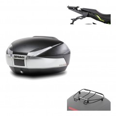 SHAD Baul trasero + herraje montaje parrilla portabultos superior SH48 TITANIUM PREMIUM KIT-186459