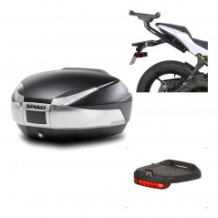 SHAD Baul trasero + herraje montaje luz de freno SH48 TITANIUM PREMIUM KIT-186160