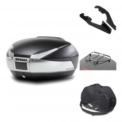 SHAD Baul trasero + herraje montaje accesorios SH48 TITANIUM PREMIUM KIT-186565