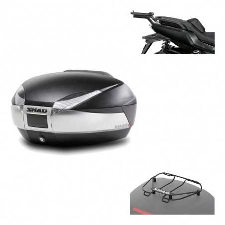SHAD Baul trasero + herraje montaje parrilla portabultos superior SH48 TITANIUM PREMIUM KIT-186467