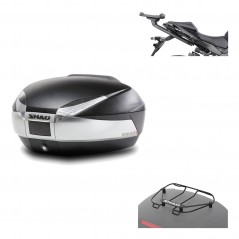 SHAD Baul trasero + herraje montaje parrilla portabultos superior SH48 TITANIUM PREMIUM KIT-186419