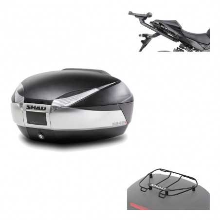 SHAD Baul trasero + herraje montaje parrilla portabultos superior SH48 TITANIUM PREMIUM KIT-186419