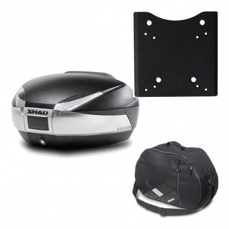 SHAD Baul trasero + herraje montaje bolsa interna SH48 TITANIUM PREMIUM KIT-186569