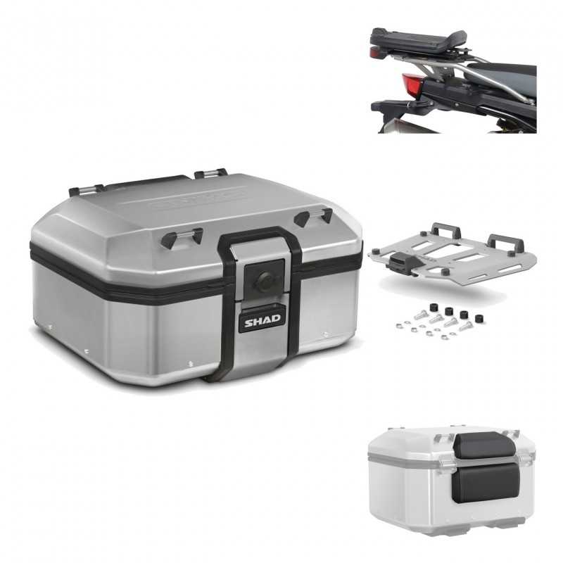 SHAD Baul trasero + herraje montaje parrilla respaldo de pasajero TR37 TERRA KIT-187709